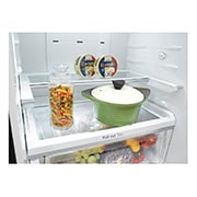 LG Nevera Bottom Freezer, 496 LTS, acabado Black Steel, Inverter Linear Compressor, Dispensador de agua, LB44SVDE