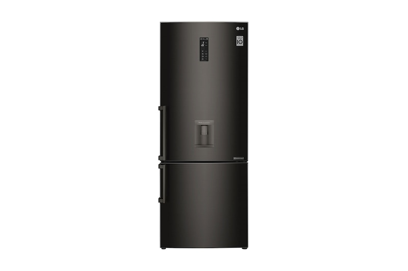 LG Nevera Bottom Freezer, 496 LTS, acabado Black Steel, Inverter Linear Compressor, Dispensador de agua, LB44SVDE