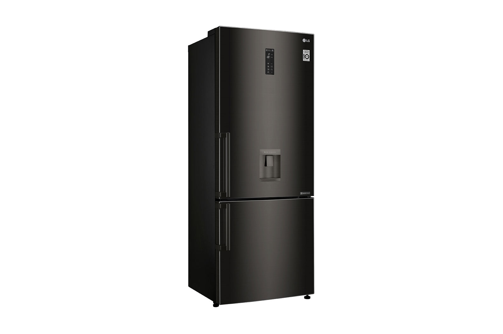 LG Nevera Bottom Freezer, 496 LTS, acabado Black Steel, Inverter Linear Compressor, Dispensador de agua, LB44SVDE