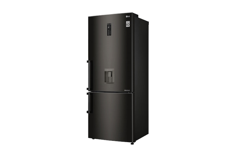 LG Nevera Bottom Freezer, 496 LTS, acabado Black Steel, Inverter Linear Compressor, Dispensador de agua, LB44SVDE