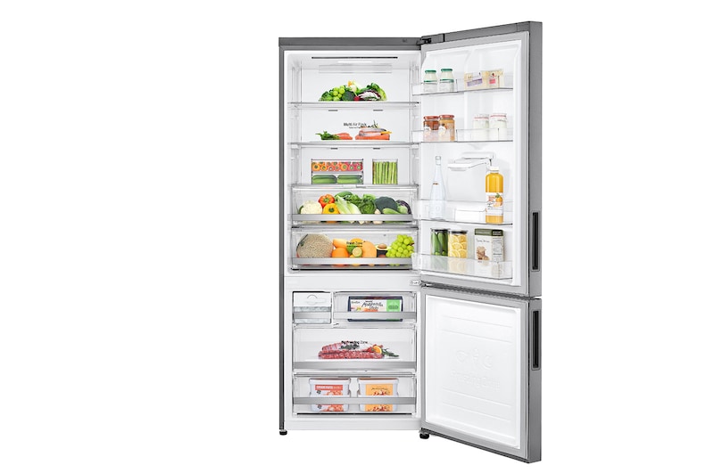 LG Nevera LG Bottom Freezer, 500lts, Tecnología NatureFRESH, Acabado Platinum Silver, LB45SPP