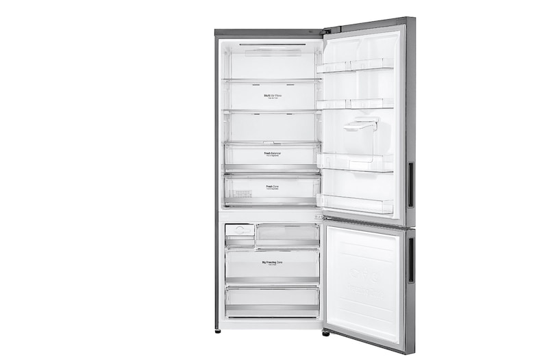 LG Nevera LG Bottom Freezer, 500lts, Tecnología NatureFRESH, Acabado Platinum Silver, LB45SPP