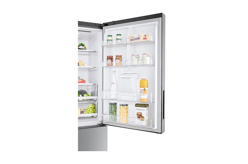 LG Nevera LG Bottom Freezer, 500lts, Tecnología NatureFRESH, Acabado Platinum Silver, LB45SPP