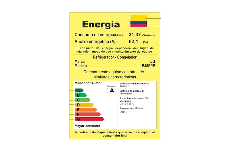 LG Nevera LG Bottom Freezer, 500lts, Tecnología NatureFRESH, Acabado Platinum Silver, LB45SPP