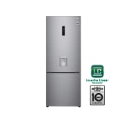 Vista frontal de Nevera LG Bottom Freezer, 500lts, Tecnología NatureFRESH, Acabado Platinum Silver LB45SPP