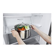 LG Nevera LG Bottom Freezer, 500lts, Tecnología NatureFRESH, Acabado Platinum Silver, LB45SPP