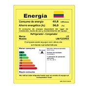 LG Nevecón Tipo europeo de 650 LTS, No frost, Acabado Acero Inoxidable Inverter Lineal Compressor, LM-F223RSX