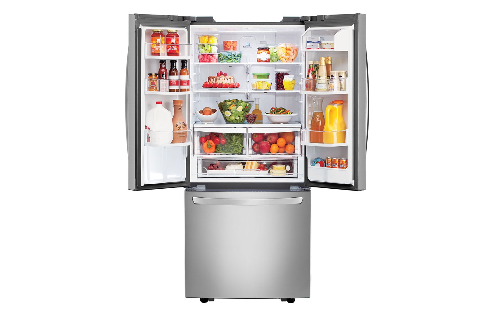 LG Nevecón Tipo europeo de 650 LTS, No frost, Acabado Acero Inoxidable Inverter Lineal Compressor, LM-F223RSX