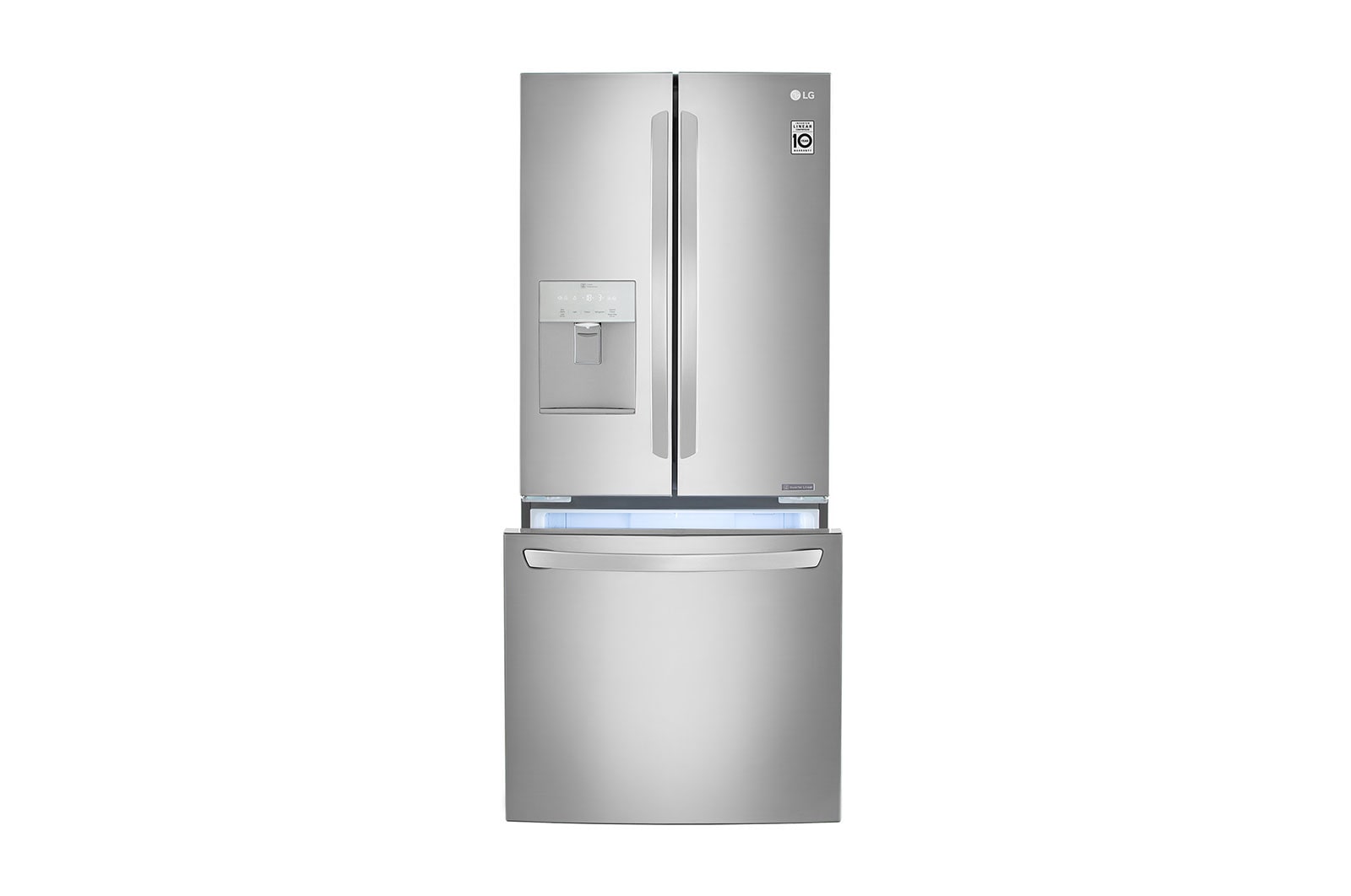 LG Nevecón Tipo europeo de 650 LTS, No frost, Acabado Acero Inoxidable Inverter Lineal Compressor, LM-F223RSX