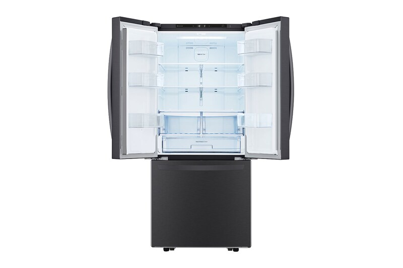 Vista forntal Nevecón LG LM22BGTK puertas abiertas vacío