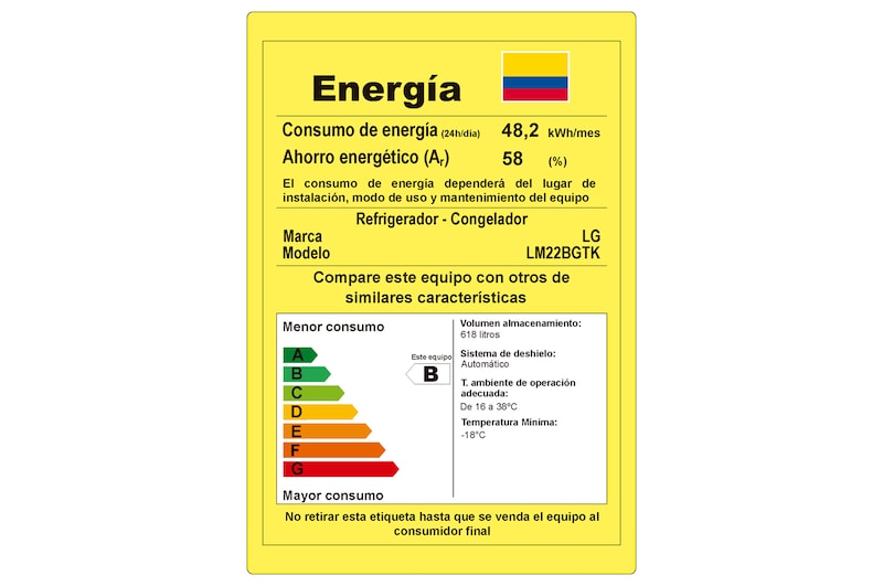 Consumo energético Nevecón LG LM22BGTK