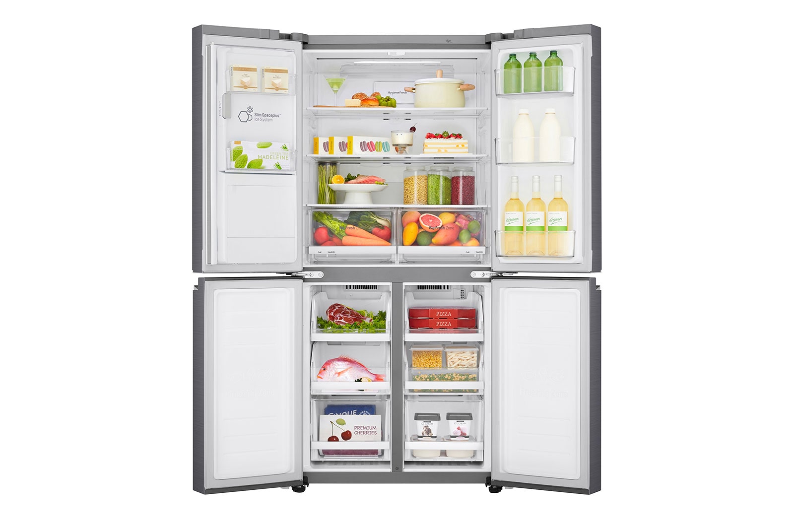 LG Nevecon tipo europeo, 506L, ThinQ, acero inoxidable, Inverter Linear Compressor, Hygiene Fresh+, 10 años de garantía, LM57SPP1