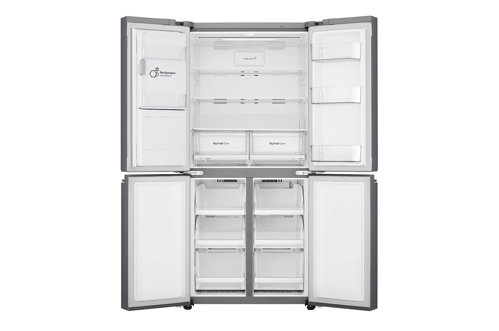 LG Nevecon tipo europeo, 506L, ThinQ, acero inoxidable, Inverter Linear Compressor, Hygiene Fresh+, 10 años de garantía, LM57SPP1
