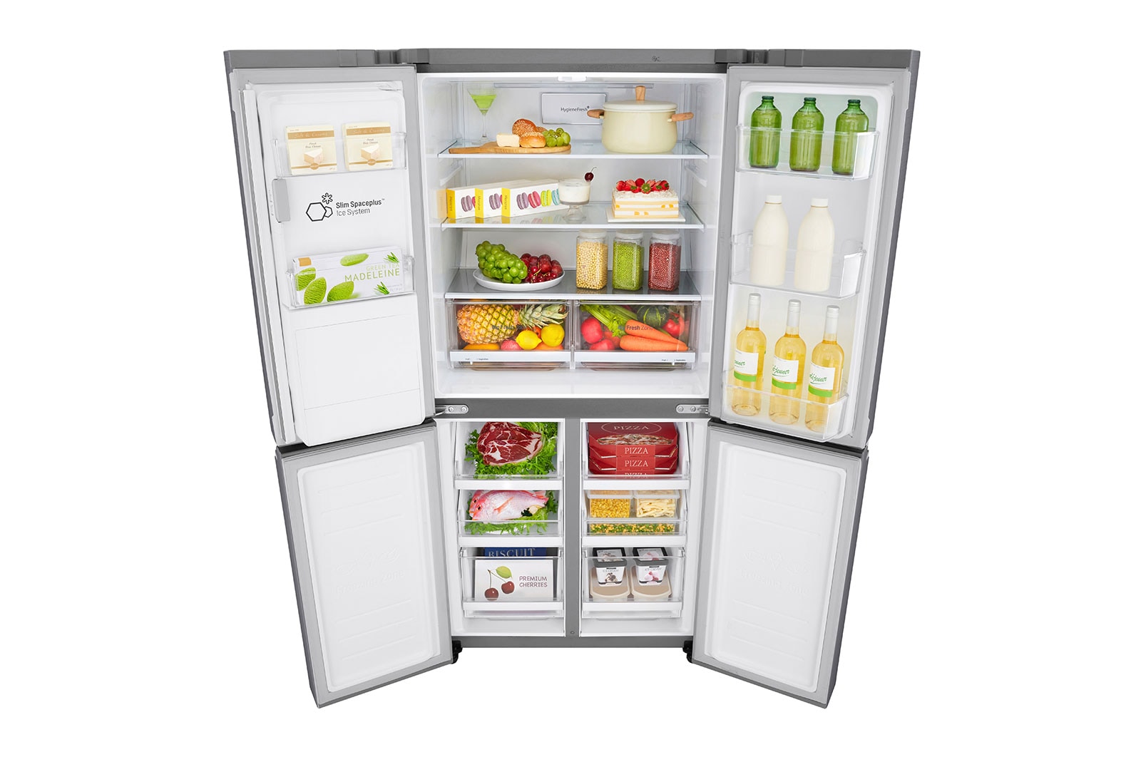 LG Nevecon tipo europeo, 506L, ThinQ, acero inoxidable, Inverter Linear Compressor, Hygiene Fresh+, 10 años de garantía, LM57SPP1