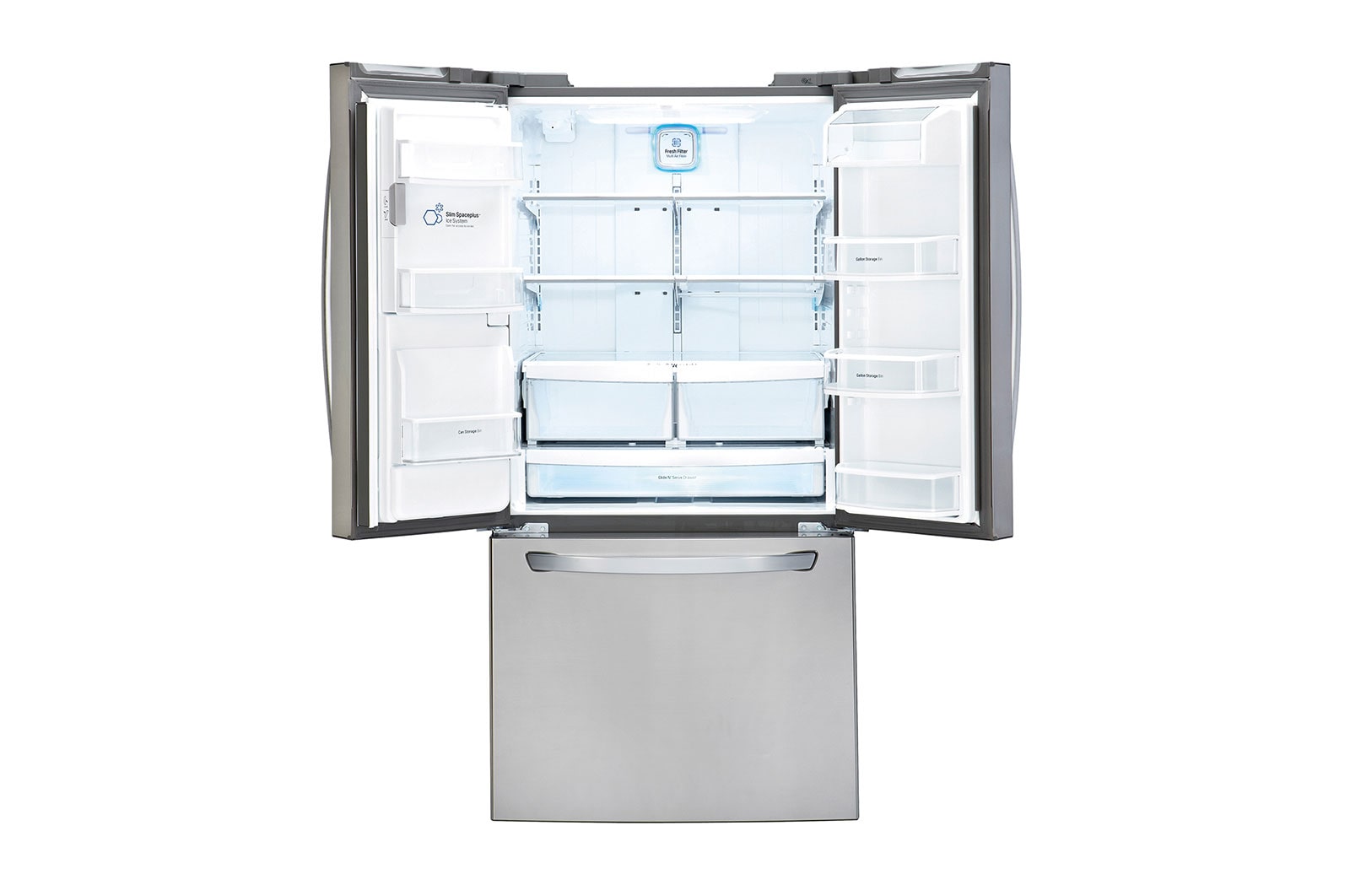 LG Nevecón Tipo europeo de 741 LTS, No frost, Acabado Acero Inoxidable, Filtro Fresh Filter, Inverter Lineal Compressor, LM63SGS