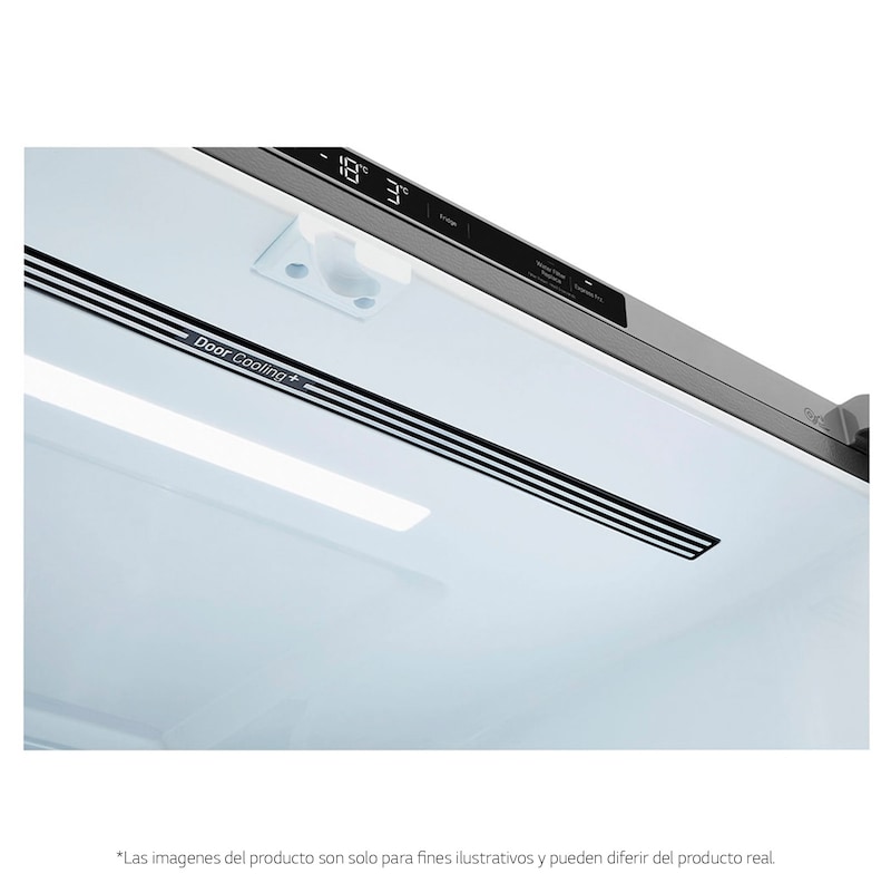 LG Nevecón French Door, Tecnología Door Cooling™, capacidad 716 LTS, acabado Platinum Silver, Inverter Lineal Compressor, LM65BGSK