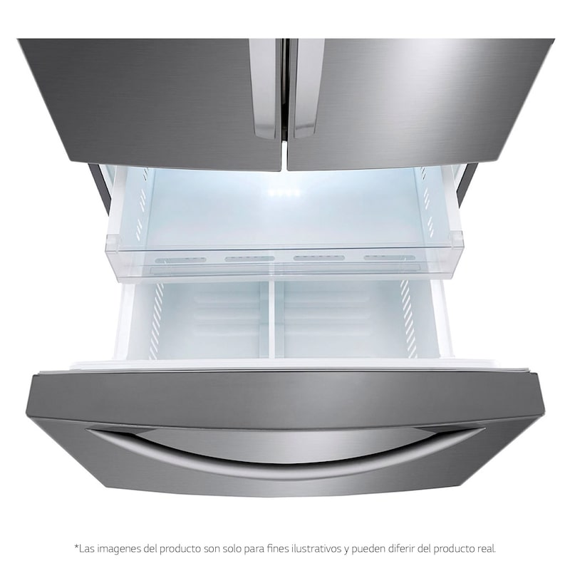 LG Nevecón French Door, Tecnología Door Cooling™, capacidad 716 LTS, acabado Platinum Silver, Inverter Lineal Compressor, LM65BGSK
