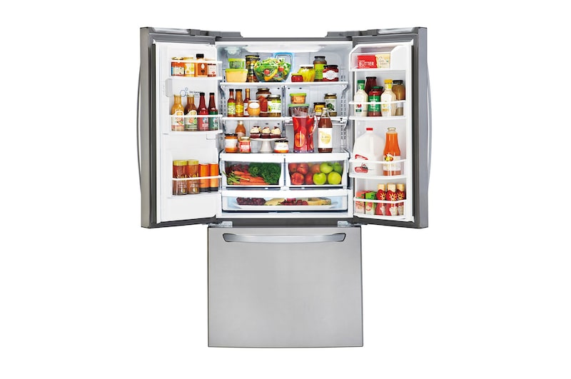 LG Nevecón tipo europeo-3 puertas, 695L, Acabado STS, Inverter Linear Compresor, dispensador agua - hielo, LINEAR Cooling, Door Cooling, ThinQ, Garantía 10 años en compressor, LM65SGS