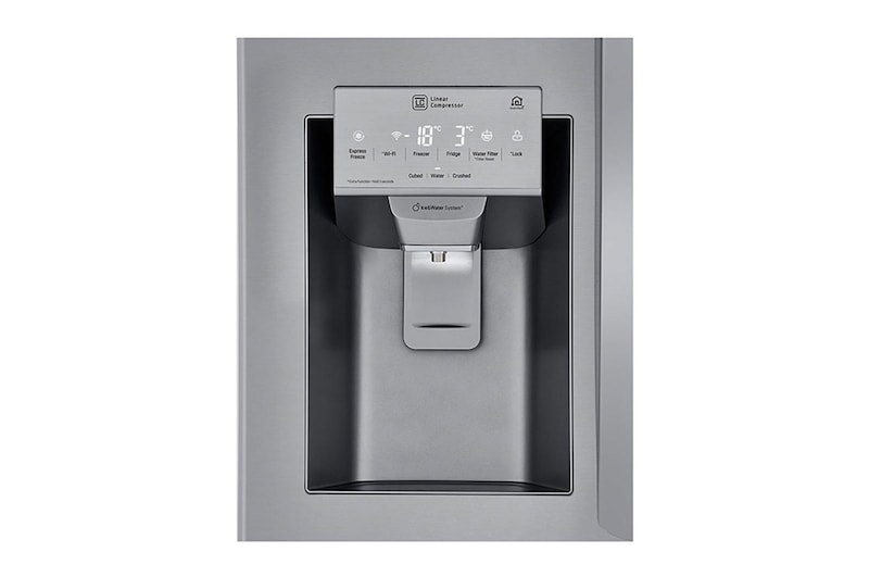 LG Nevecón tipo europeo-3 puertas, 695L, Acabado STS, Inverter Linear Compresor, dispensador agua - hielo, LINEAR Cooling, Door Cooling, ThinQ, Garantía 10 años en compressor, LM65SGS