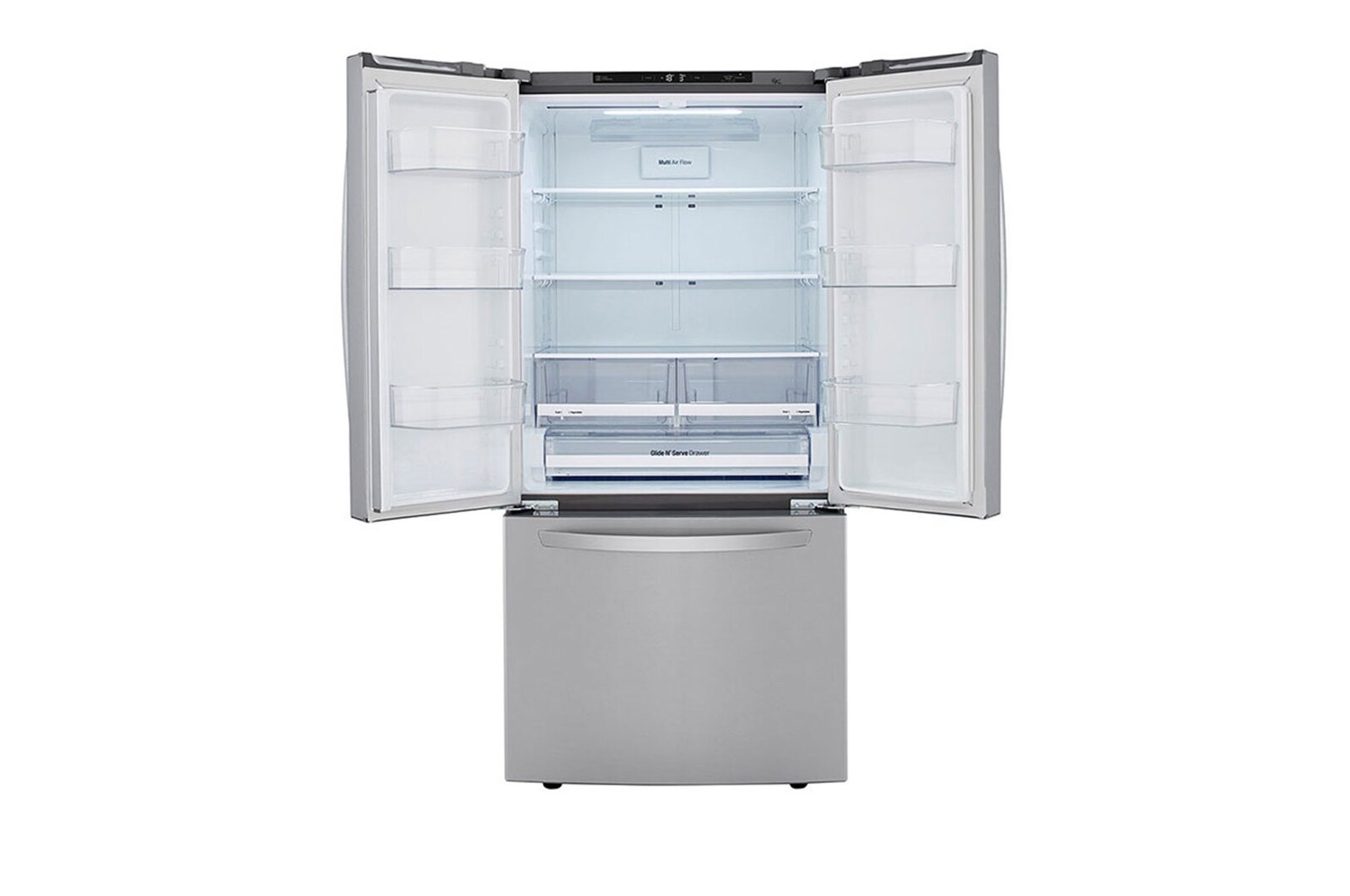 LG Nevecón tipo europeo-3 puertas, 695L, Acabado STS, Inverter Linear Compresor, dispensador agua - hielo, LINEAR Cooling, Door Cooling, ThinQ, Garantía 10 años en compressor, LM65SGS
