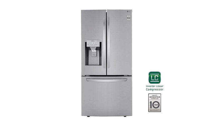 LG Nevecón tipo europeo-3 puertas, 695L, Acabado STS, Inverter Linear Compresor, dispensador agua - hielo, LINEAR Cooling, Door Cooling, ThinQ, Garantía 10 años en compressor, LM65SGS
