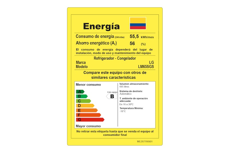 LG Nevecón tipo europeo-3 puertas, 695L, Acabado STS, Inverter Linear Compresor, dispensador agua - hielo, LINEAR Cooling, Door Cooling, ThinQ, Garantía 10 años en compressor, LM65SGS