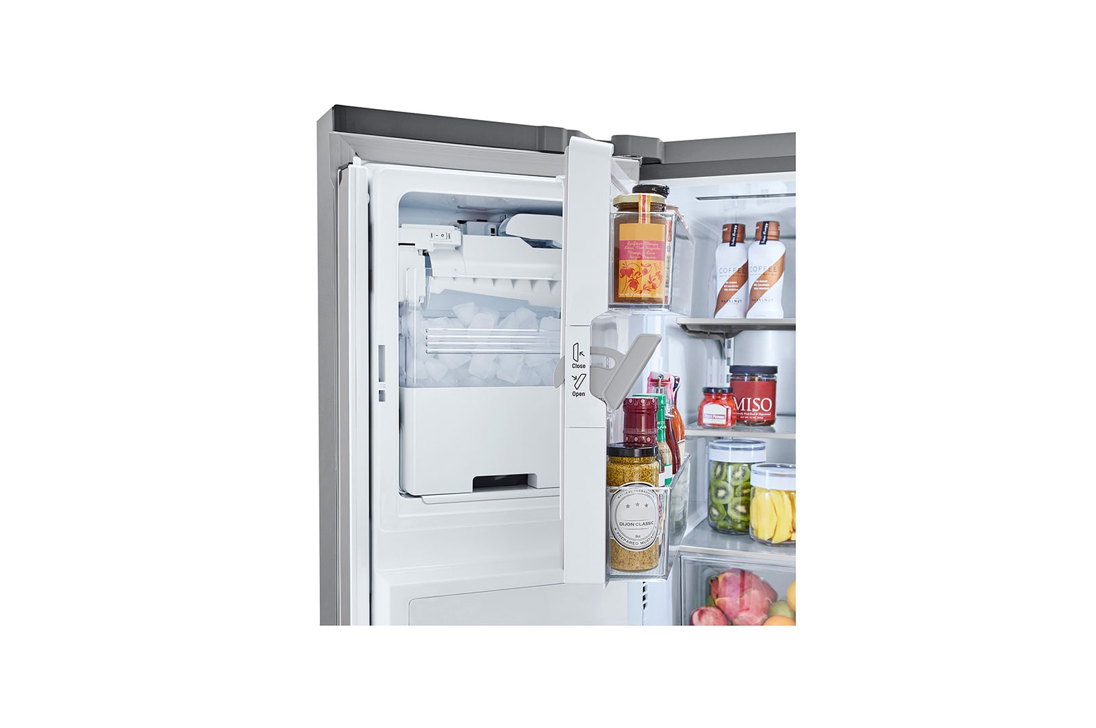 LG Nevecón tipo europeo-3 puertas, 695L, Acabado STS, Inverter Linear Compresor, dispensador agua - hielo, LINEAR Cooling, Door Cooling, ThinQ, Garantía 10 años en compressor, LM65SGS