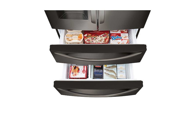 LG Nevecón Tipo europeo 4 puertas, capacidad 842 LTS, No frost, Acabado Matte Black, Inverter Lineal Compressor, LM80SGD