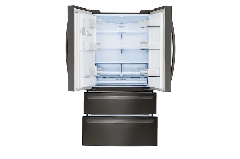 LG Nevecón Tipo europeo 4 puertas, capacidad 842 LTS, No frost, Acabado Matte Black, Inverter Lineal Compressor, LM80SGD