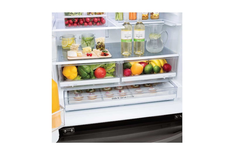 LG Nevecón Tipo europeo 4 puertas, capacidad 842 LTS, No frost, Acabado Matte Black, Inverter Lineal Compressor, LM80SGD