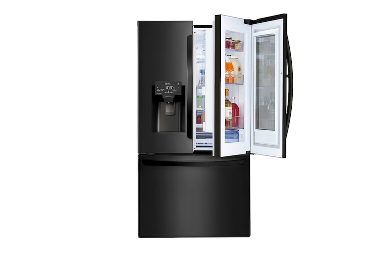 LG Nevecón LG InstaView Door-in-Door® Tipo Europeo 3 Puertas, capacidad 837 LTS, No Frost, Acabado Matte Black, Inverter Linear Compressor, LM80SXT