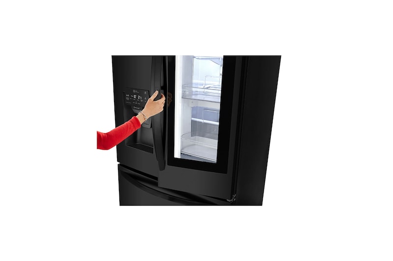 LG Nevecón LG InstaView Door-in-Door® Tipo Europeo 3 Puertas, capacidad 837 LTS, No Frost, Acabado Matte Black, Inverter Linear Compressor, LM80SXT