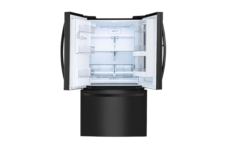 LG Nevecón LG InstaView Door-in-Door® Tipo Europeo 3 Puertas, capacidad 837 LTS, No Frost, Acabado Matte Black, Inverter Linear Compressor, LM80SXT