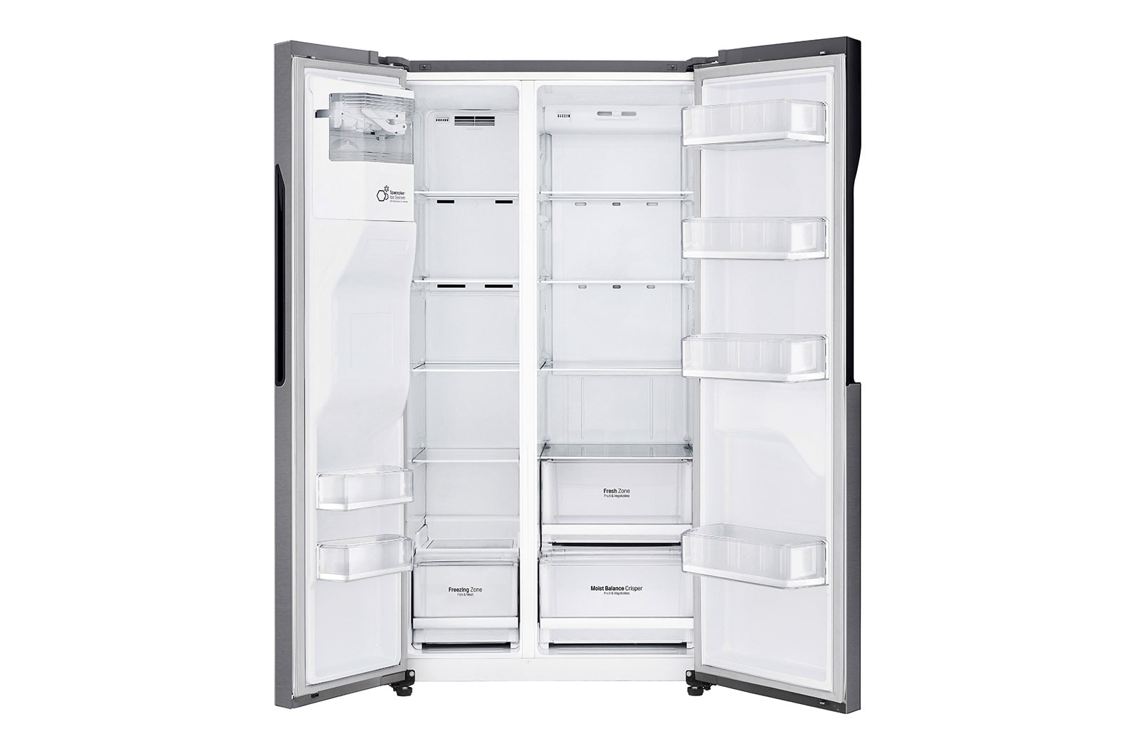 LG Nevecón LG Side by Side, capacidad de 591 LTS, acadabo Platimun Silver, Inventer Linear Compresor, LS63SPGK