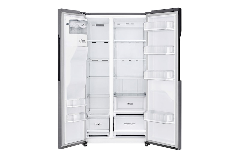 LG Nevecón LG Side by Side, capacidad de 591 LTS, acadabo Platimun Silver, Inventer Linear Compresor, LS63SPGK