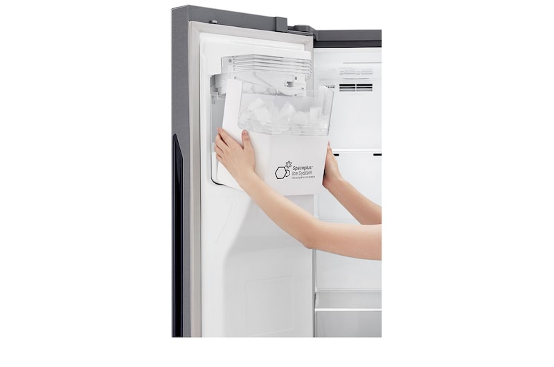 LG Nevecón LG Side by Side, capacidad de 591 LTS, acadabo Platimun Silver, Inventer Linear Compresor, LS63SPGK