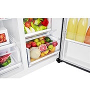 LG Nevecón LG Side by Side, capacidad de 591 LTS, acadabo Platimun Silver, Inventer Linear Compresor, LS63SPGK