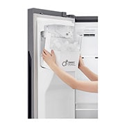 LG Nevecón LG Side by Side, capacidad de 591 LTS, acadabo Platimun Silver, Inventer Linear Compresor, LS63SPGK