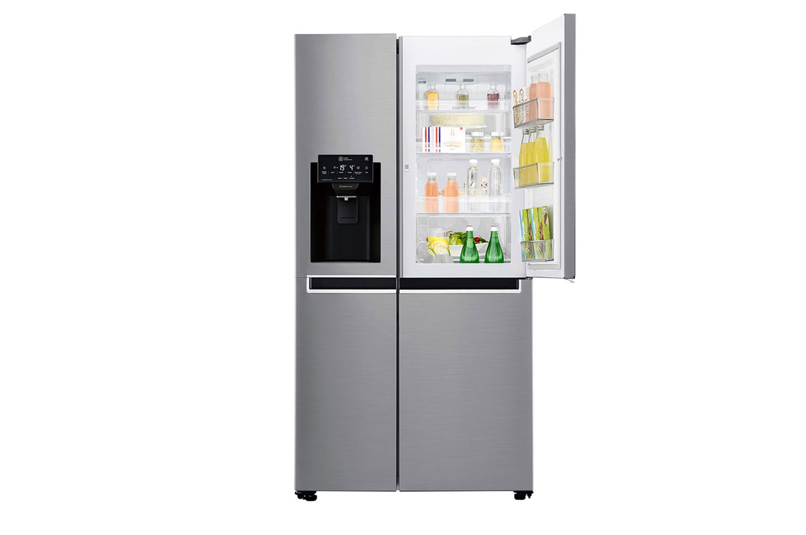 LG Nevecon Door-in-Door®, Side by Side, capacidad 592L Brutos, acabado Platimun Silver, Inverter Linear Compresor, LS65SDPX
