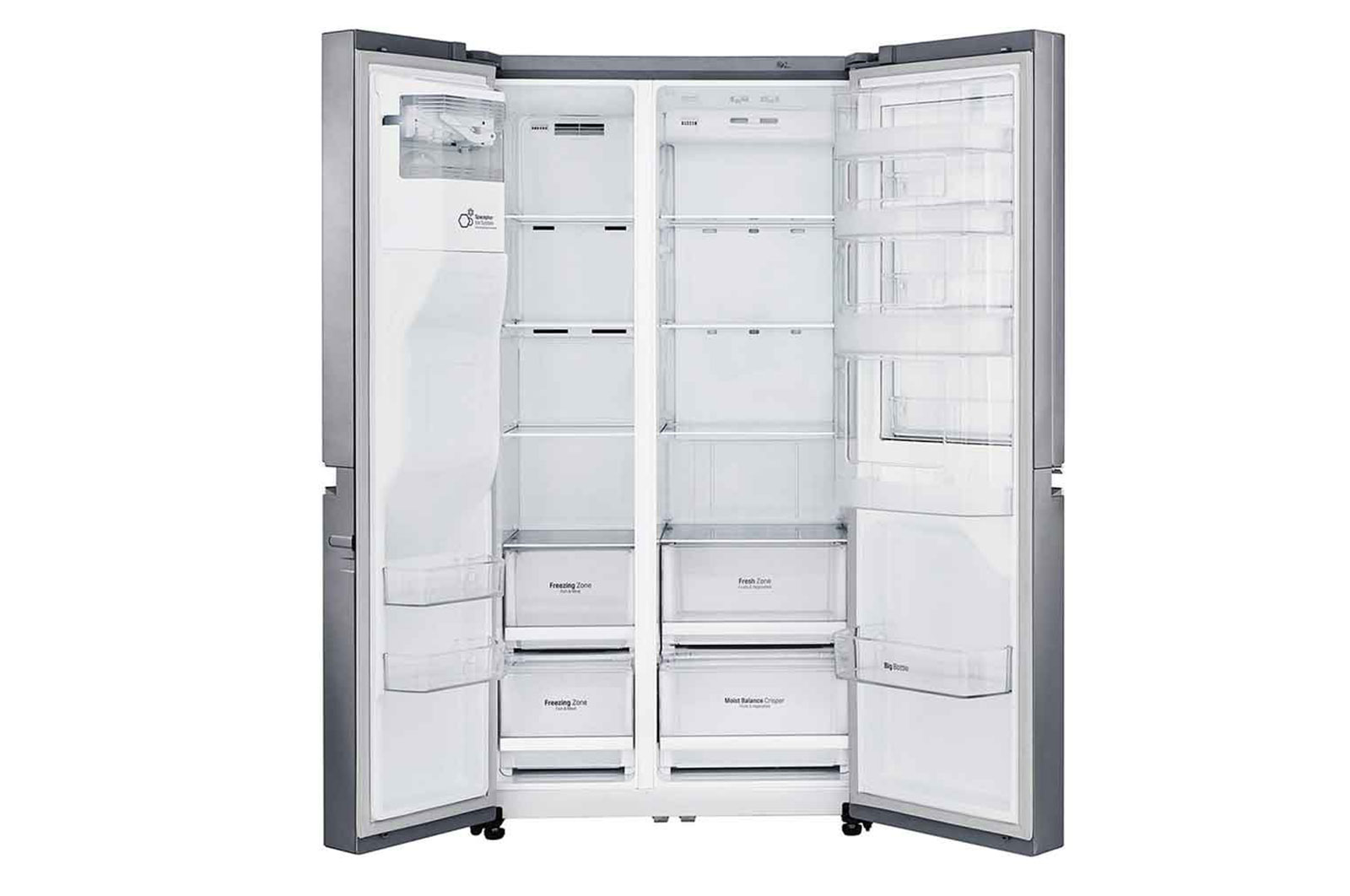 LG Nevecon Door-in-Door®, Side by Side, capacidad 592L Brutos, acabado Platimun Silver, Inverter Linear Compresor, LS65SDPX