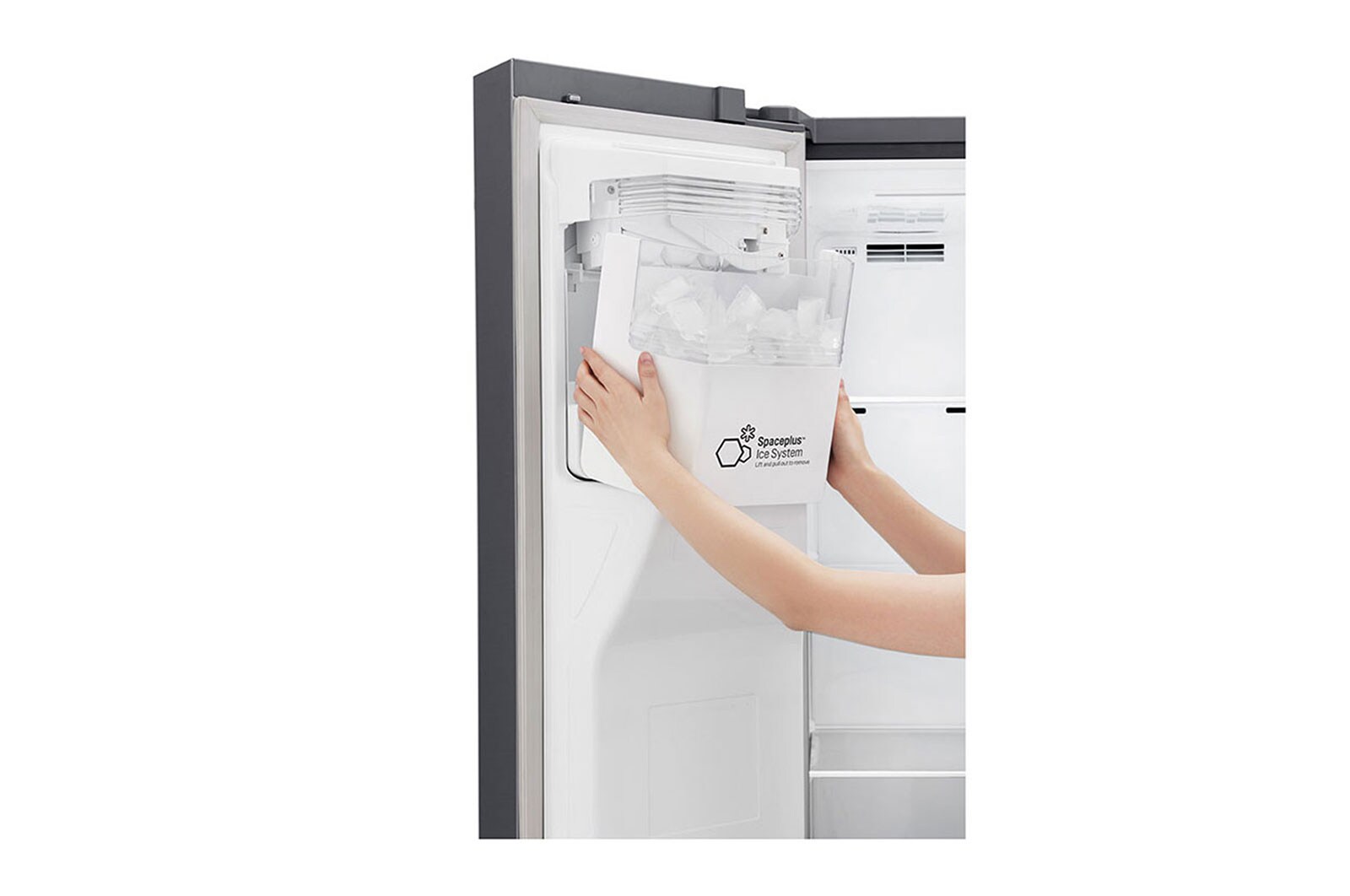 LG Nevecon Door-in-Door®, Side by Side, capacidad 592L Brutos, acabado Platimun Silver, Inverter Linear Compresor, LS65SDPX