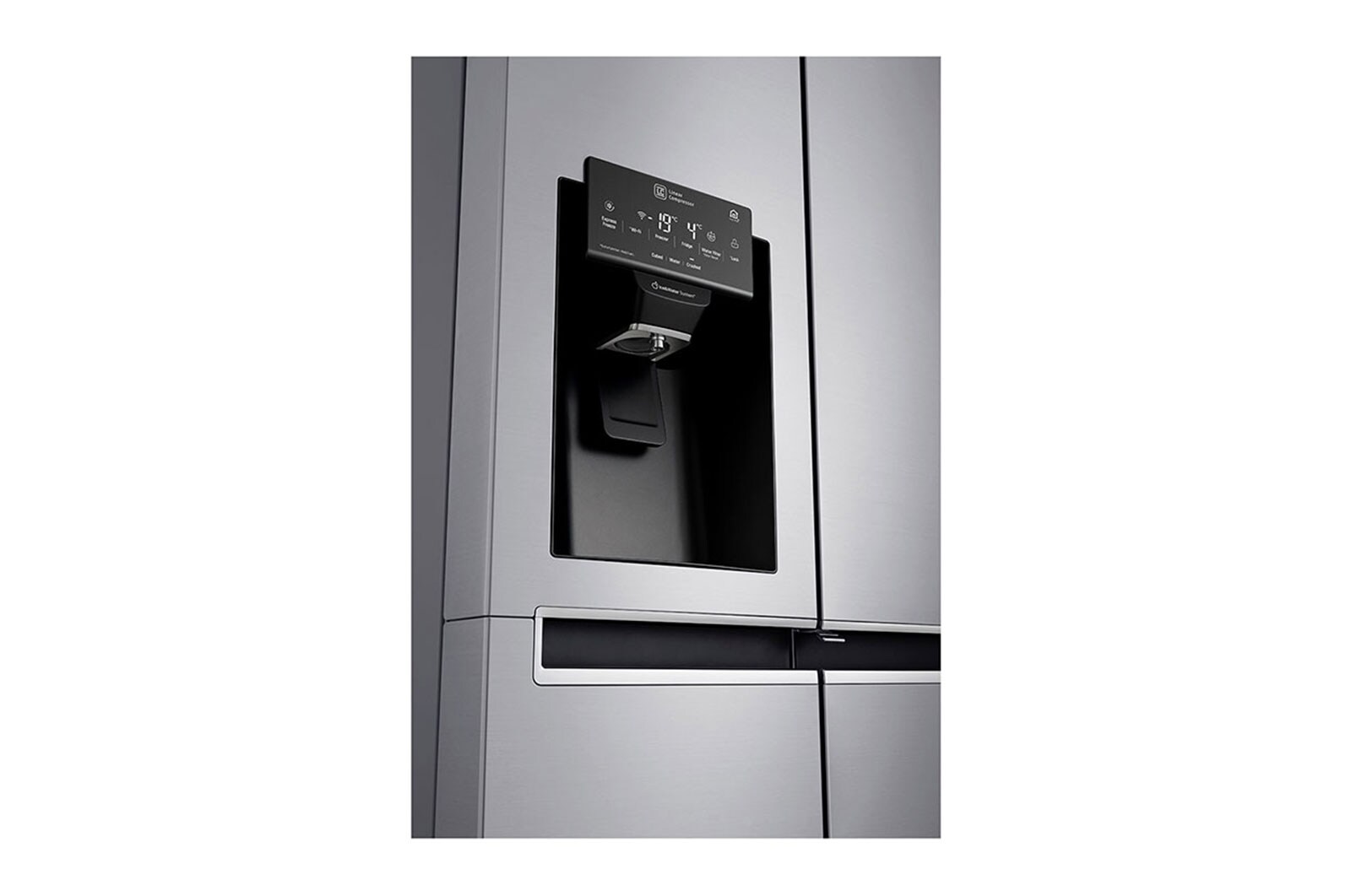 LG Nevecon Door-in-Door®, Side by Side, capacidad 592L Brutos, acabado Platimun Silver, Inverter Linear Compresor, LS65SDPX