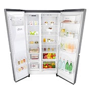 LG Nevecón Side by Side, capacidad de 668 LTS, acabado Platimun Silver, Inverter Linera Compresor., LS65SPP1