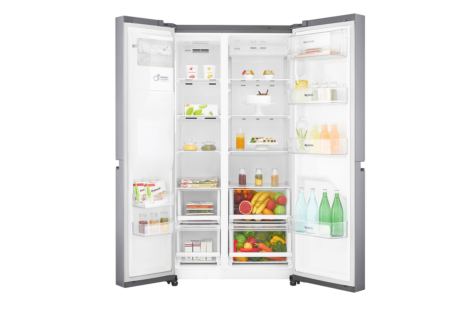 LG Nevecón Side by Side, capacidad de 668 LTS, acabado Platimun Silver, Inverter Linera Compresor., LS65SPP1