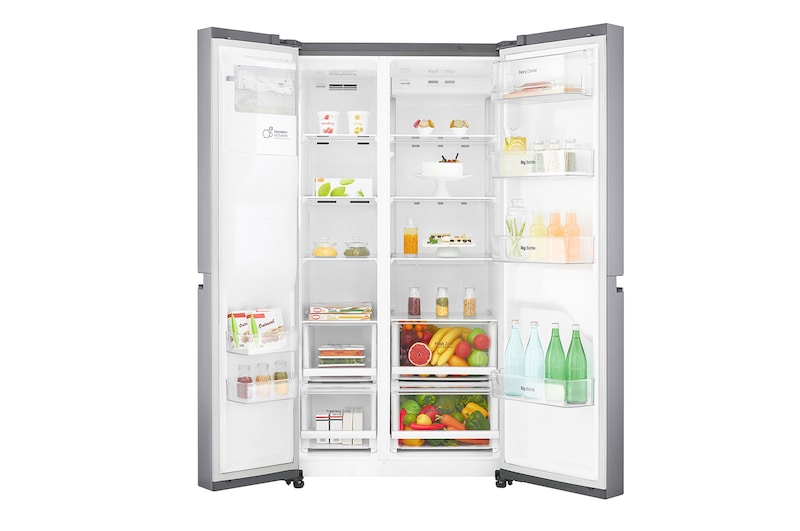 LG Nevecón Side by Side, capacidad de 668 LTS, acabado Platimun Silver, Inverter Linera Compresor., LS65SPP1