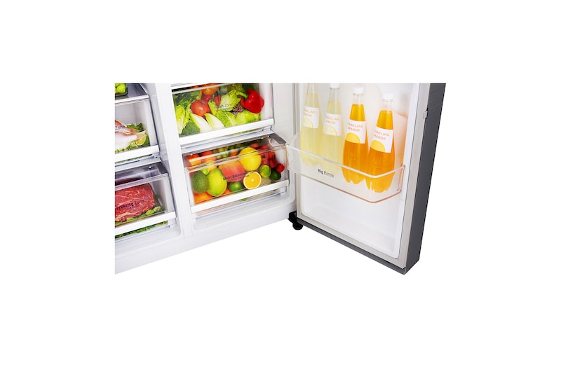 LG Nevecón Side by Side, capacidad de 668 LTS, acabado Platimun Silver, Inverter Linera Compresor., LS65SPP1