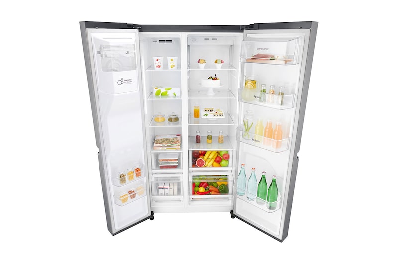 LG Nevecón Side by Side, capacidad de 668 LTS, acabado Platimun Silver, Inverter Linera Compresor., LS65SPP1