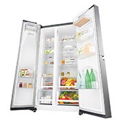 LG Nevecón Side by Side, capacidad de 592L Brutos, acabado Platinum Silver, Inverter Linear Compresor, LS65SPPX