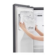 LG Nevecón Side by Side, capacidad de 592L Brutos, acabado Platinum Silver, Inverter Linear Compresor, LS65SPPX