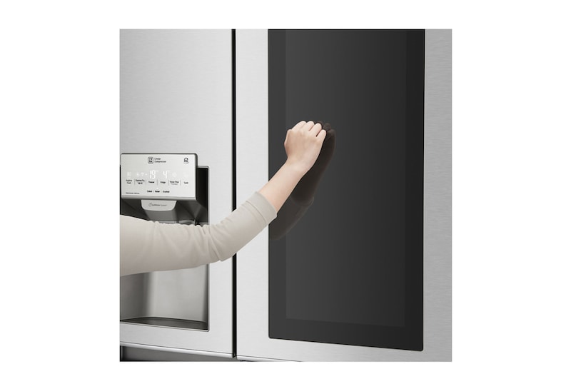 LG Nevecón LG InstaView Door-in-Door™, Side by Side, capacidad 606 LTS, Inverter Linear Compressor, acabado Noble Steel, LS65SXNX